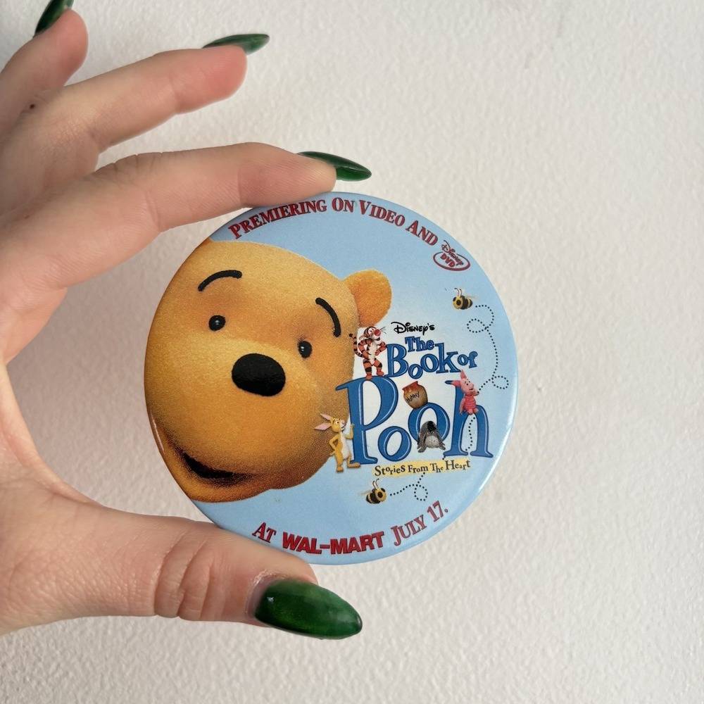 Vintage The Book Of Winnie The Pooh Movie Promo Pin Brooch Button Disney Y2K